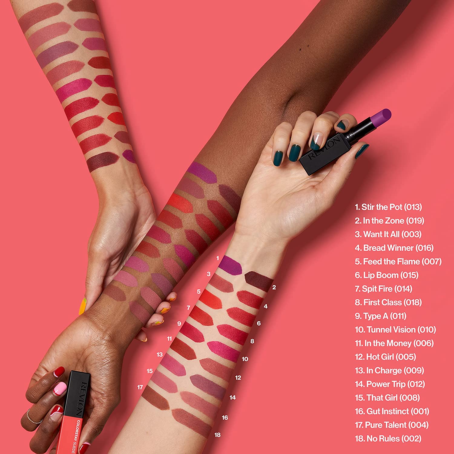 REVLON Lipstick, ColorStay Suede Ink, Built-in Primer, Infused with Vitamin E, Waterproof, Smudgeproof, Matte Color, 001 Gut Instinct (Pack of 1) - Image 8